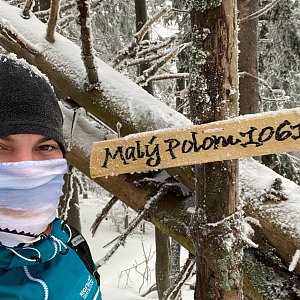 Vladimír Květoň na vrcholu Malý Polom (7.2.2021 12:56)