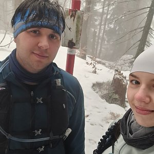Markéta Čeníková na vrcholu Malý Polom (27.2.2021 14:10)