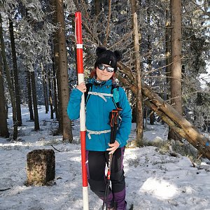 Daniela Vajsová na vrcholu Malý Polom (28.2.2021 13:24)
