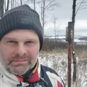 Bohumír Michal on the summit of Dětřichovský kopec (2.1.2026 14:08)