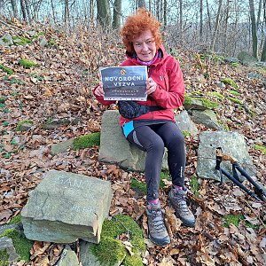 Horalka Anička on the summit of Šance (1.1.2023)