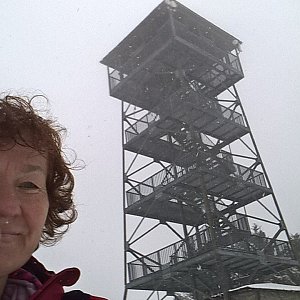 Anna na vrcholu Velká Čantoryje (26.2.2022)
