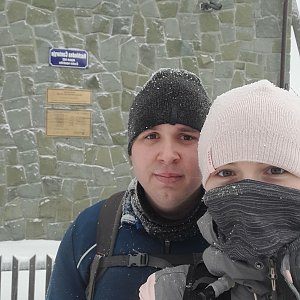 Kristián Lecián na vrcholu Velká Čantoryje (13.1.2021 10:54)