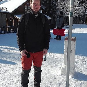 Petr na vrcholu Velká Čantoryje (10.1.2021 9:39)