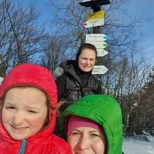 Lucinndda Martasek na vrcholu Velká Čantoryje (21.1.2021 14:04)