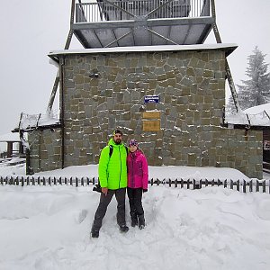 Patrik Ocebut Krupa na vrcholu Velká Čantoryje (16.1.2021 10:36)