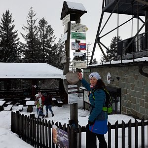 Gagu na vrcholu Velká Čantoryje (24.1.2021 18:55)