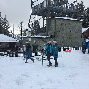 Marci na vrcholu Velká Čantoryje (24.1.2021 14:00)