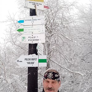 Lojza Žáček na vrcholu Velká Čantoryje (29.1.2021 15:05)