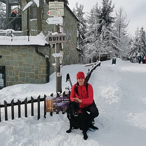 Petr Šrámek na vrcholu Velká Čantoryje (31.1.2021 13:15)