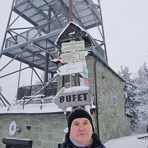 Michael na vrcholu Velká Čantoryje (29.1.2021 12:13)