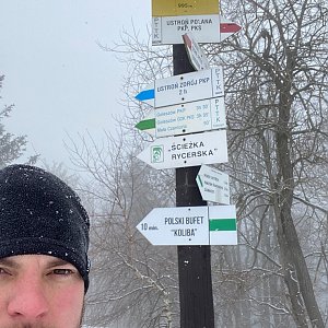 Vladimír Květoň na vrcholu Velká Čantoryje (6.2.2021 13:13)