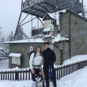 Nikol Podesvova na vrcholu Velká Čantoryje (30.1.2021 13:15)