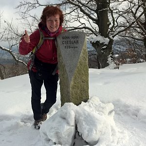 Anna na vrcholu Česlar / Cieślar (26.2.2022)