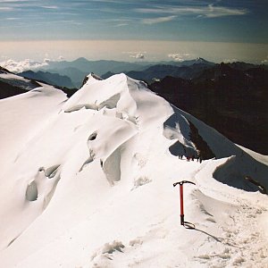 Bohumír Michal na vrcholu Castor / Punta Castore (25.7.2003)