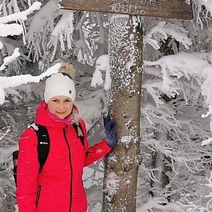 Vendula Schafferová na vrcholu Folvark (16.1.2021 11:59)