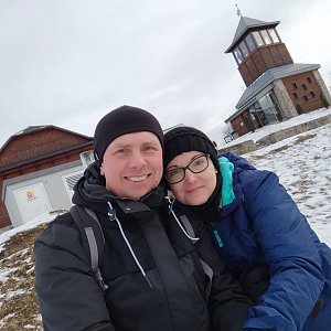 Pavel Slávik na vrcholu Čerchlaný Beskyd (9.1.2022 14:00)