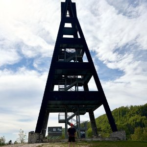 Petr Karmazín on the summit of Oblaz (2026)