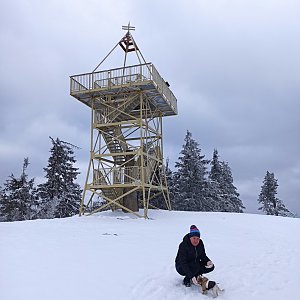 Roman Tigge na vrcholu Barania Góra (7.3.2022 12:07)