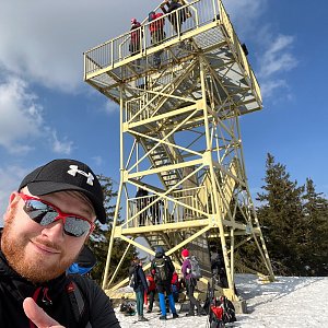 Jiří Šrámek na vrcholu Barania Góra (26.3.2022 14:25)