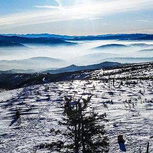 Jiří Němec na vrcholu Barania Góra (25.1.2020 10:00)