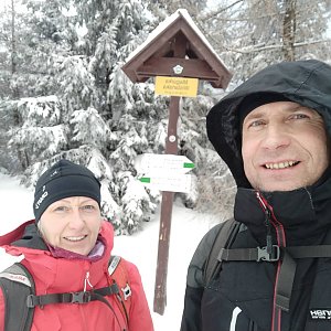 stebrony na vrcholu Magurka Wiślańska (5.1.2020 13:50)