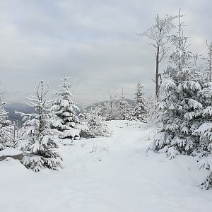 Petr Pepe Peloušek na vrcholu Kladnatá (8.1.2021 10:45)