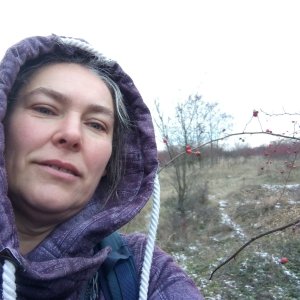 Jiřina on the summit of V Dolech (2.1.2026 8:46)