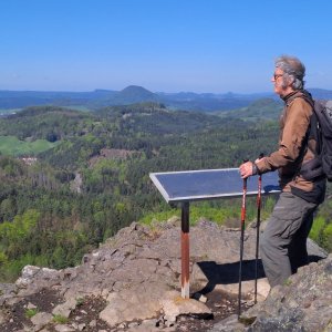 Jarda Vála on the summit of Střední vrch (26.4.2025)