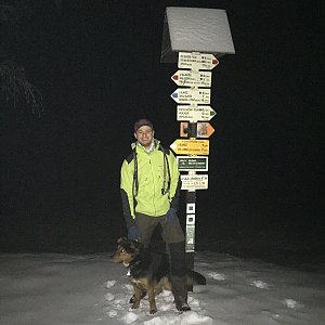 Kuba Raab na vrcholu Slavíč (20.1.2020 17:38)