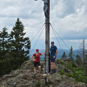 Martin Snopek on the summit of Roklan / Großer Rachel (22.6.2026 12:44)