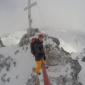 David Ryšavý on the summit of Hinterer Jamspitz (4.3.2019 11:11)
