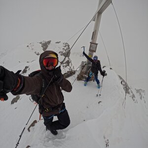 David Ryšavý on the summit of Hinterer Jamspitz (30.3.2024 13:00)