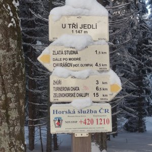 Jan Blažej on the summit of U tří jedlí (11.1.2026 11:57)