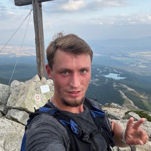 Peťko on the summit of Predné Solisko (15.8.2025 18:30)