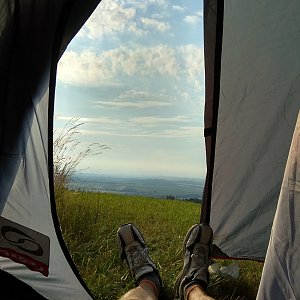 Jiří Králík on the summit of Skalka (18.6.2018 7:06)
