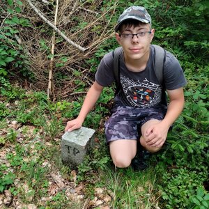 Honza Krňa na vrcholu Robův kopec (3.8.2024 12:25)