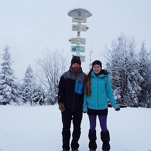 Šárka na vrcholu Smrk (15.1.2018 13:38)