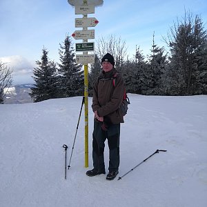 Pavel a Lukáš na vrcholu Smrk (13.2.2020 12:27)