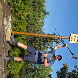Martin Snopek on the summit of Smrk (3.8.2026 9:05)