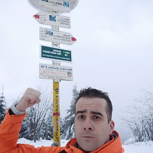 Tomáš Kerekeš na vrcholu Smrk (4.1.2021 12:08)