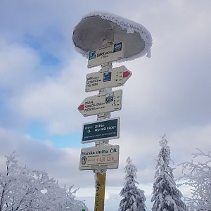 Michal Petrovský na vrcholu Smrk (10.1.2021 12:25)