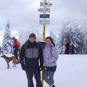 Monika Neznalová na vrcholu Smrk (11.1.2021 12:43)