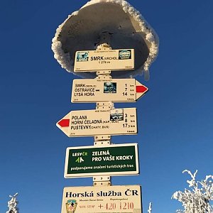 Petr Berbalk na vrcholu Smrk (11.1.2021 15:00)