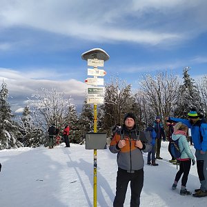 Michal Krčmář na vrcholu Smrk (3.1.2021 11:15)