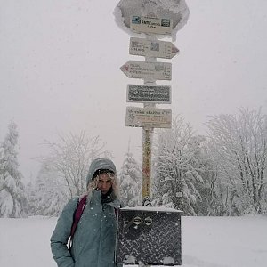 Kačička na vrcholu Smrk (16.1.2021 12:00)
