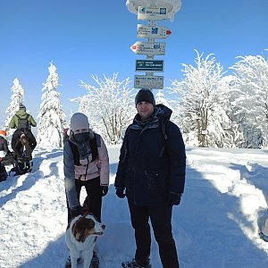 Kristián Lecián na vrcholu Smrk (17.1.2021 11:45)