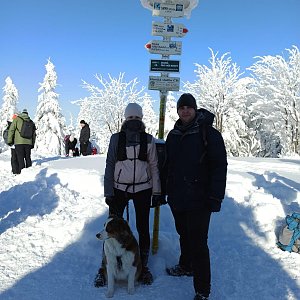 Markéta Čeníková na vrcholu Smrk (17.1.2021 11:45)