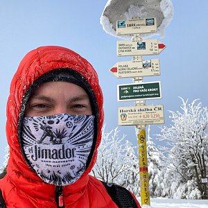 Vladimír Květoň na vrcholu Smrk (17.1.2021 15:02)