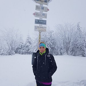 Andy Navrátil Zrnková na vrcholu Smrk (16.1.2021 11:03)